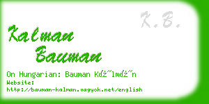 kalman bauman business card